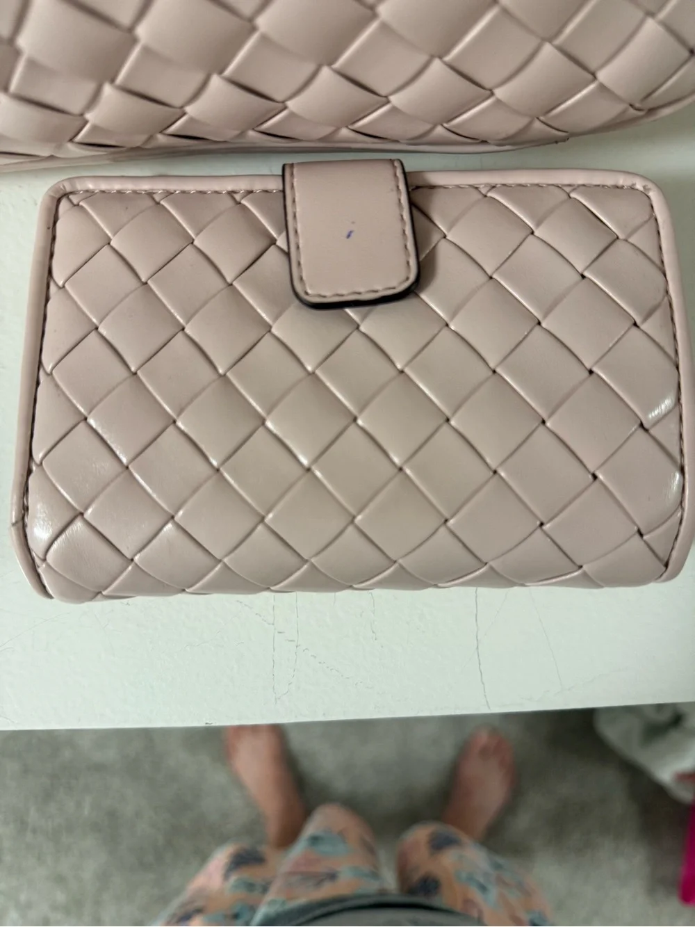 Michael Kors Woven Shoulder Hobo in Light Blush Pink